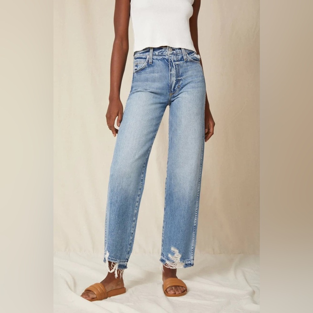 Amo sophie crop distressed wide leg jeans size 25